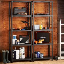 VonHaus 4 Tier Garage Shelving Unit with Wall Brackets (Pack of 2)