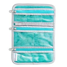 EzPacking Jewelry Roll for Home Organization and Travel/Necklaces, Rings, Bracelets, Earrings Organizer for Storage (Silver/White)