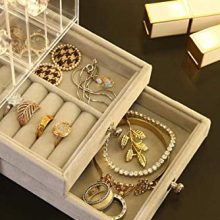 Sooyee Clear Jewelry Box for Women,Ring Earrings Necklace & Bracelet Hanger