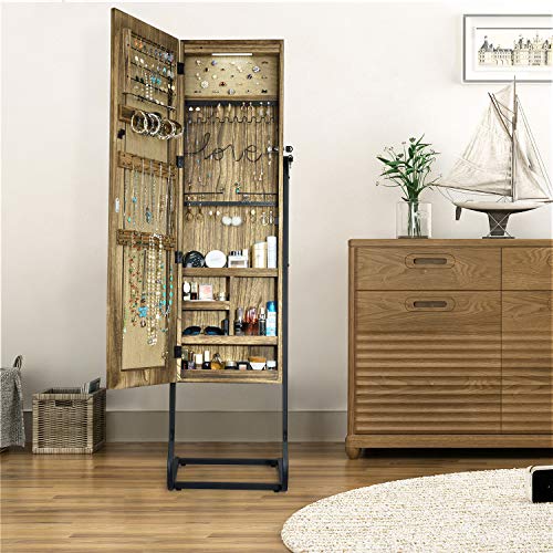 Jewelry Armoire Cabinet, Solid Wood Standing Jewelry Organizer