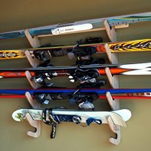 Grassracks - Bamboo Ski Rack | Horizontal Wall-Mounted Indoor and Garage