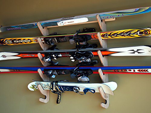 Grassracks - Bamboo Ski Rack | Horizontal Wall-Mounted Indoor and Garage