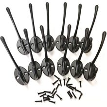 12 Pack Dual Coat Hooks Wall Mounted Metal Hooks Utility Hooks Robe Hook
