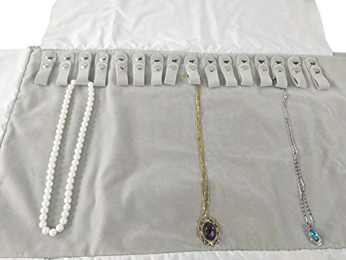 treachi Portable Jewelry Roll Necklace Travel Storage Displays Holder