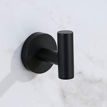 [2 Pack]Hanting Single Robe Hook, Matte Black Coat Hook