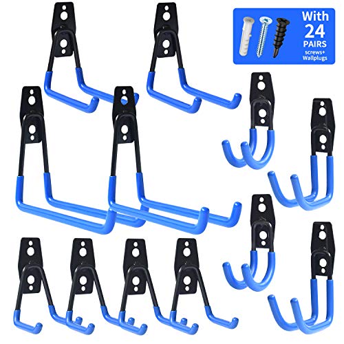 NZACE Garage Hooks Storage Utility Double Hooks, Heavy Duty