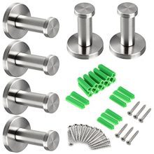 Sumnacon Brushed Stainless Steel Towel Hook, 6 Pcs Wall Mount Robe Coat