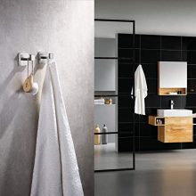 TASTOS Bath Towel Hooks Brushed Nickel, 2 Pack Stainless Steel Robe Coat