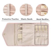 Idle Hippo Foldable Travel Jewelry Organizer Roll Jewelry Storage Case Portable