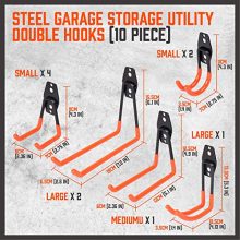 HORUSDY 10-Pack Garage Hooks, Heavy Duty Steel Garage Storage Hooks