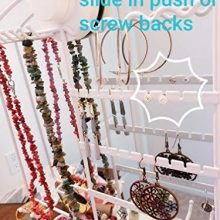 Jewelry organizer earring necklace bracelet holder hanging wall mount mirror