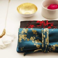 Jewelry Roll Clutch Large - Silk Brocade