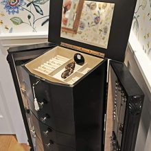 Alveare Home Louisa Locking Jewelry Armoire, Black