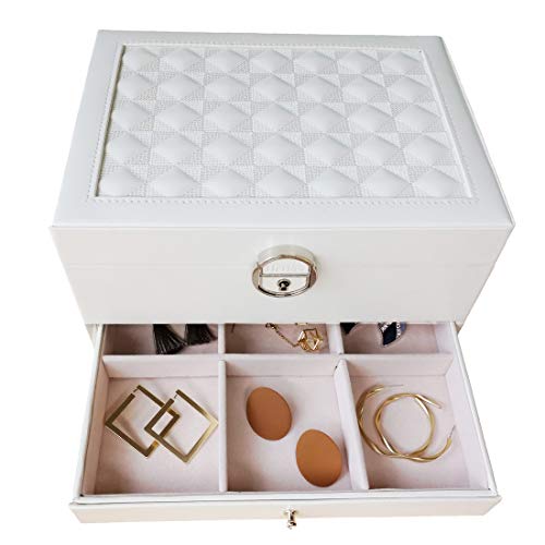 HerFav Jewelry Organizer Box for Women, Lockable Jewelry case