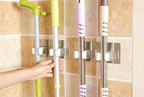 LIEJIE Mop and Broom Holder Wall Mounted Mop Organizer Holder Broom