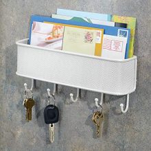 mDesign Metal Woven Wall Mount Storage Organizer Mail Sorter Basket