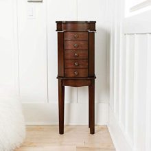 Hives and Honey Hives & Honey Erin Walnut Armoire with Vanity Mirror and Jewelry