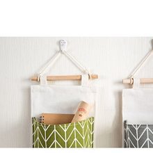 EORBIW Hanging Storage Bag, Linen Cotton Organizer Bag Over The Door Closet