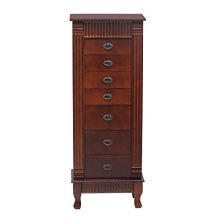 MTFY Standing Jewelry Armoire Cabinet,Jewellery Box Organizer Storage Chest with 7 Drawers,2 Swing Doors,16 Necklace Hooks,Makeup Mirror (8-Layer 7 Drawers)