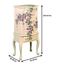 Hand Painted Jewelry Armoire Off White
