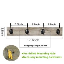 Sageme Wall Mounted Coat Rack, Wooden Entryway Vintage Rustic Coat Rack
