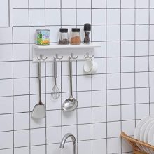 SONGMICS Entryway Hanging Coat Rack, with 4 Double Hooks
