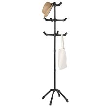 MyGift 65-Inch Industrial-Theme Black Metal Pipe 10-Hook Coat Stand