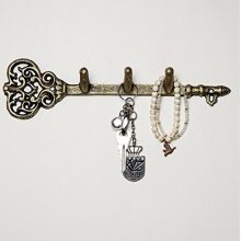 Comfify Decorative Wall Mounted Key Holder - Vintage Key with 3 Hooks