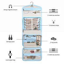 ESTARER Travel Jewelry Organizer Roll,Jewelry Storage Bag for Rings,Bracelets