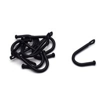 Antrader Early American Single Iron Hooks, Decorative Colonial Wall Door Key Coat Bag Hanger Hook, 1.4" x 1" Black, Pack of 10