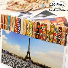 Mini Wooden Clips, Magnolian 100Pcs Colored Natural Mini Wooden Photo Paper