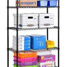 Muscle Rack 5 Shelf Black Wire Mobile Shelving Unit, 72" Height