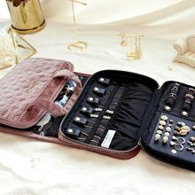 bagsmart Travel Hanging Jewelry Organizer Case Foldable Velvet Jewelry Roll