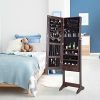 Nicetree Jewelry Cabinet with Full-Length Mirror, Standing Lockable Jewelry