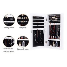 KEDLAN Jewelry Cabinet Wall Hanging Door Mounted Mirrored Space Saving