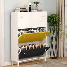 Tribesigns Modern 3 Drawer Shoe Cabinet, 3-Tier Shoe Rack Storage Organizer