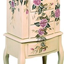 Hand Painted Jewelry Armoire Off White