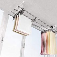 Wellex 72" Ceiling Mounted Laundry Drying Rack, Space Save