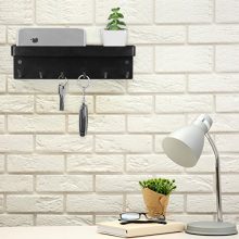MyGift 6-Hook Wall-Mounted Black Metal Key Holder