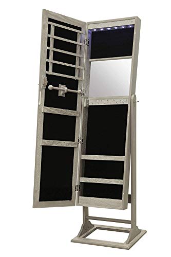 Abington Lane Standing Jewelry Armoire - Lockable Cabinet Organizer