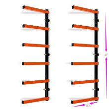 Six-Level 600 lb Capacity Lumber Storage Rack Wall-Mounted Both Indoor