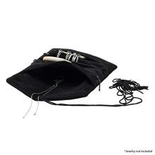 Travel Suede Jewelry Organizer Roll Bag, Foldable and Portable Easy