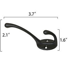 Heavy Duty Dual Coat Hooks – 20 Pack, Retro Black Wall Mounted Hooks for Home & Office
