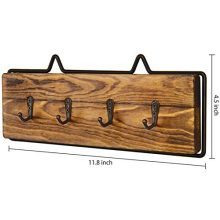 MyGift Rustic Wood & Wire Wall-Mounted 4-Hook Key Rack