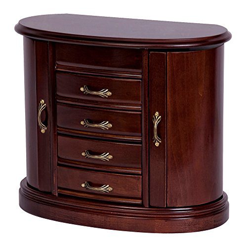 Mele & Co. Heloise Wooden Jewelry Box, Ring, Necklace, and Earring Organizer