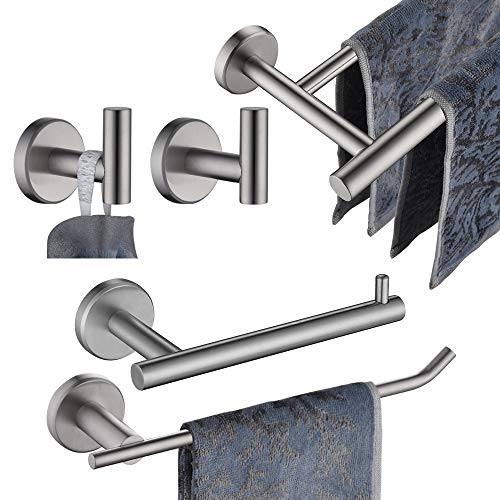 JQK Bathroom Hardware Towel Bar Set, 5-Piece Bath Accessories Set