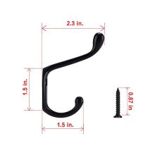 Veteble Coat Hooks, Double Prong Modern Wall Mounted Wall Hooks
