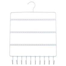 Sdootjewelry Wall Mount Earring Necklace Holder, Metal Jewelry Hanging Organizer Earring Holder Bracelet Necklace Rack (White)