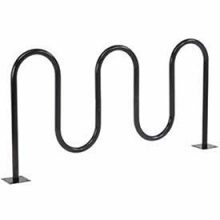 Global Industrial 68" L Wave Bike Rack, Black, Flange Mount