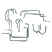 Home Master Hardware Garage Storage Hanger Hooks Steel Utility Hook Wall Mount Screw-in Organizer Multi-Tools Bike Hanger Holder Hooks 10 Pack